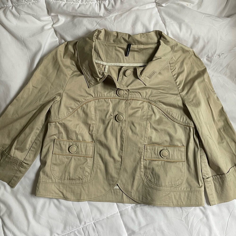 NAFNAF Cropped trench coat, 3/4 sleeve